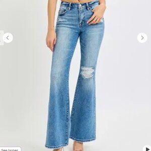 Stylish Light Blue Flare Jeans